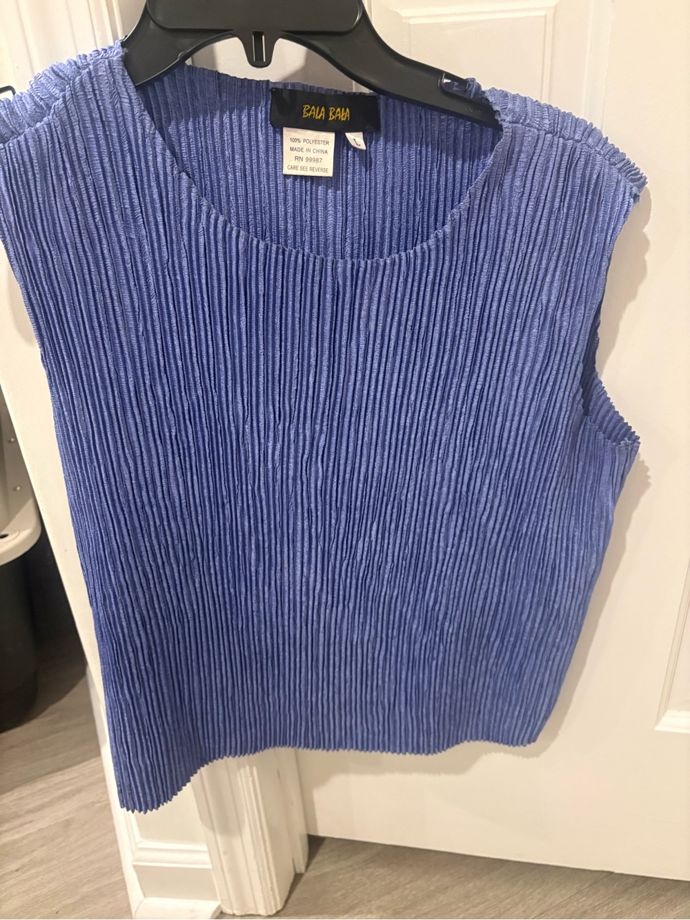 Textured Ribbed Button-Down Shirt Jacket in Periwinkle Blue - Picture 4 of 4